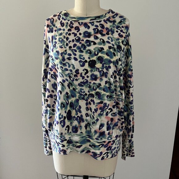 BB Dakota Steve Madden Colorful Leopard Animal Print long sleeve top Size Small - Picture 4 of 9